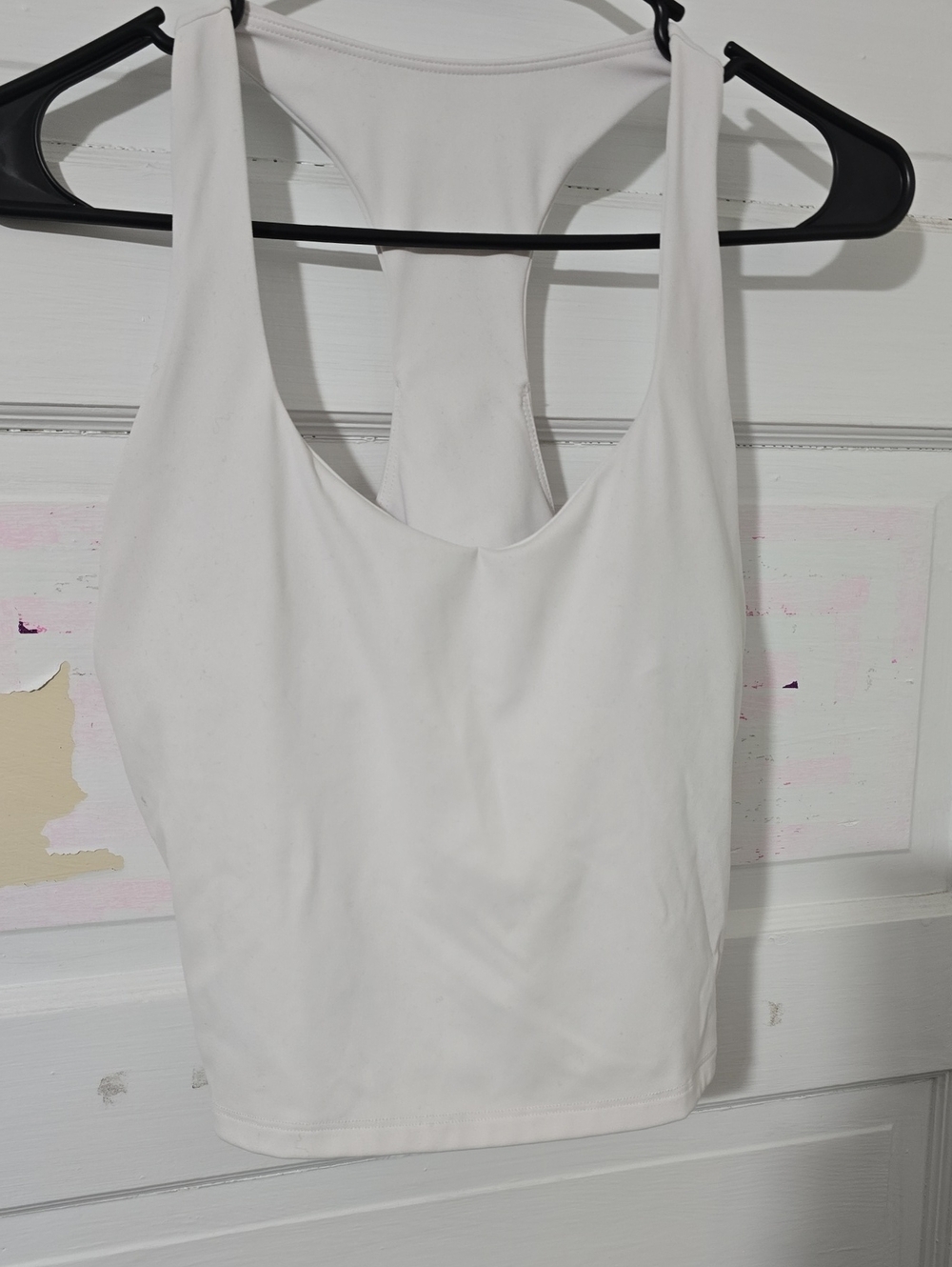 Fabletics White Racerback Crop Tank